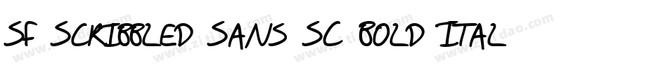 SF Scribbled Sans SC Bold Italic字体转换